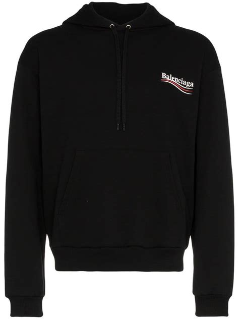 Widest selection of new season & sale only at lyst.ca. Balenciaga Political Logo Print Cotton Hoodie in Black for ...