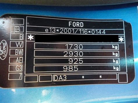 Ford Focus Paint Code