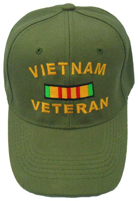 Vietnam Veteran Od Green Baseball Cap Military Vet Adjustable One Size