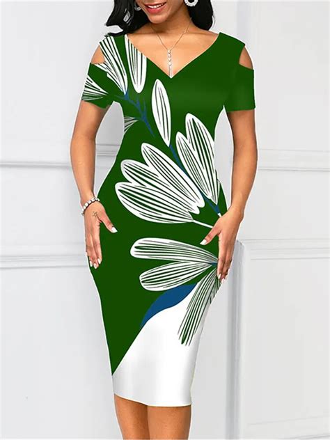 Party Dresses For Women 2023 Fashion Elegant Print Bodycon Dress Summer Sexy V Neck Backless