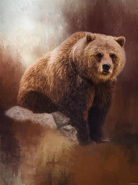 Great Strength Grizzly Bear Art Painting By Jordan Blackstone