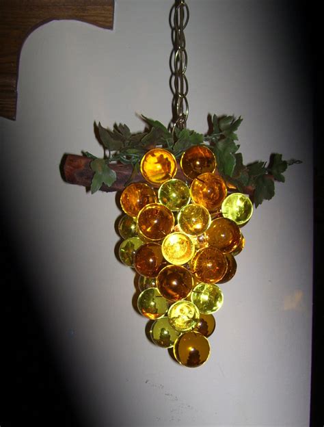 Vintage Grape Cluster Swag Hanging Light Lamp Lucite Resin Etsy
