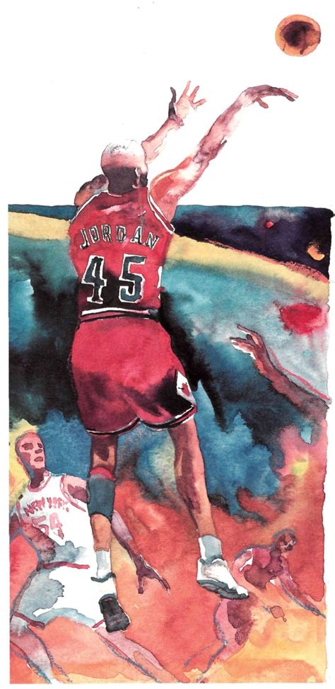 Michael Jordan Illustration By Stanley 1995 Sports Art Michael
