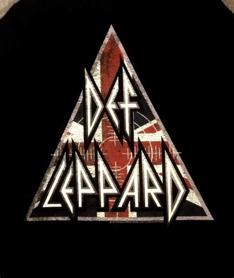 Def Leppard Cd Lgo Union Jack Triangle Brit Logo Official Raglan Shirt