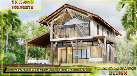 Modern Bahay Kubo 180 Sqm 2 Storey House Design With Interior Design