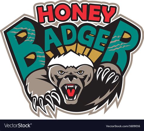 Honey Badger Mascot Front Royalty Free Vector Image
