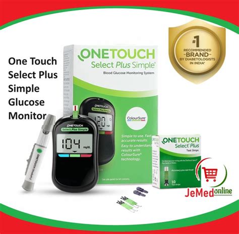 One Touch Select Plus Simple Glucometer Machine Complete Set One