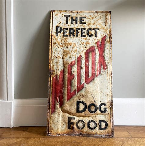 A Vintage Tin Melox Dog Food Sign Uk Uk