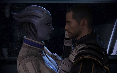 Liara And Shepard Gazing Into Each Other 1 By G805ge On Deviantart