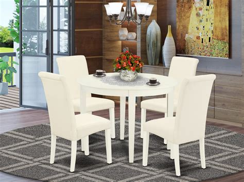 Boba5 Whi 01 5pc Dining Set Includes A Small Round Dinette Table And