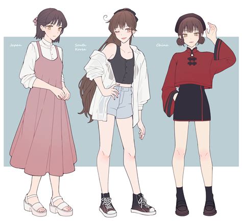 Nyo Japan Korea And China Drawing Anime Clothes Anime Girl Drawings