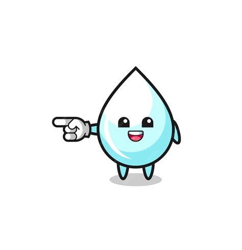 Premium Vector Milk Drop Cartoon With Pointing Left Gesture Cute Design