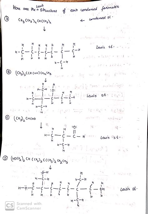 Solved Convert Each Condensed Formula To A Lewis Structure A