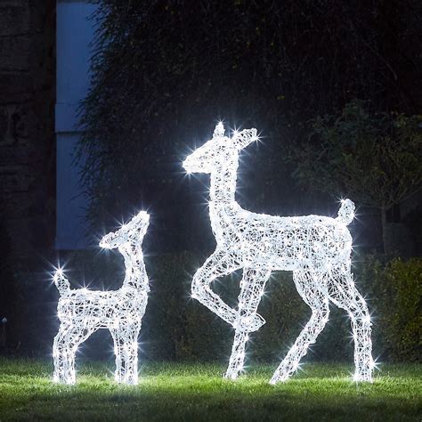 Stockeld Doe And Fawn Acrylic Light Up Reindeer Uk