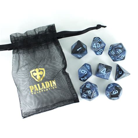 Grey And Blue Dnd Dice 8 Dice Polyhedral Rpg Set With Extra D20