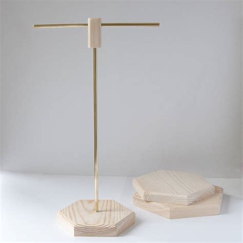 Tall Wood And Brass Necklace Stand By Grace And Valour