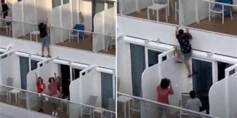 A Video Captured A Carnival Cruise Passenger Climbing Between Balconies Other People On Board