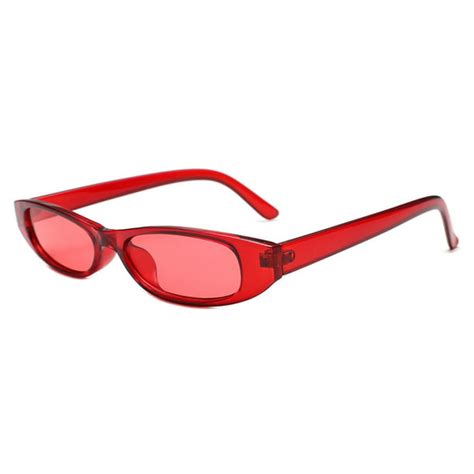Metermall Vintage Rectangle Sunglasses Women Small Frame Sun Glasses