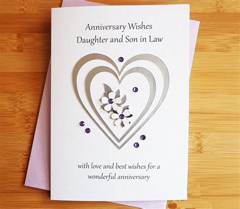 Daughter And Son In Law Wedding Anniversary Card Personalise Free Etsy Uk