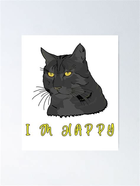 American Shorthair Curl Balinais Cat A Cat With Atypical Ears Funny Cat Poster For Sale By