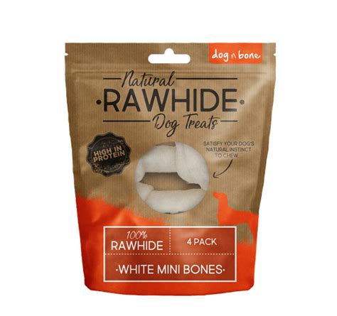 Dog rawhide chews can promote dogs' dog rawhide bones provide fun chewing enjoyments for your dogs,good choice as a treat. Dog'n'Bone White Mini Rawhide Knotted Bone 4pk - Pet ...
