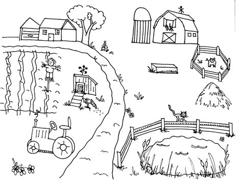 Farm Scene Drawing at GetDrawings | Free download