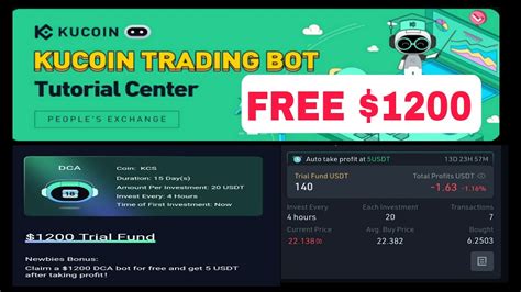 How To Use Kucoin Trading Bot Dca With 1200 Trading Bot On Kucoin