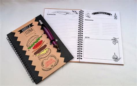 Cuaderno Receta Recetario Cuaderno Cocina Con Lapicera 30000