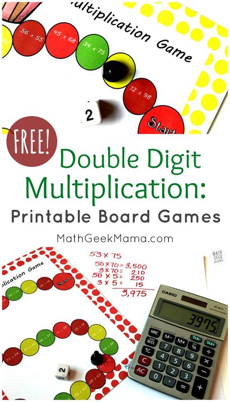 Double Digit Multiplication Practice Free Board Games