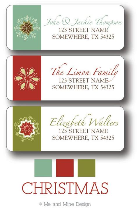 Free Printable Christmas Return Address Labels