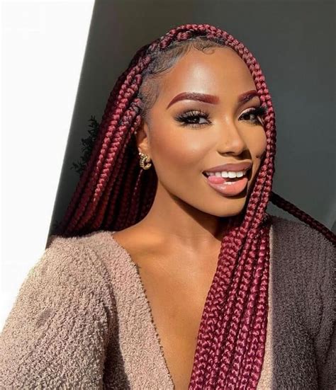 22 Burgundy Box Braids To Try Right Now In 2023 Styledope