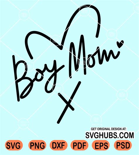 Boy Mom Love Heart Svg Mom Of Boys Svg Boy Mom Svg Mommy Quote Svg