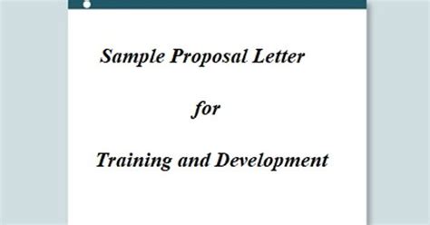 Sample Proposal Letter For Training And Development Assignment Point