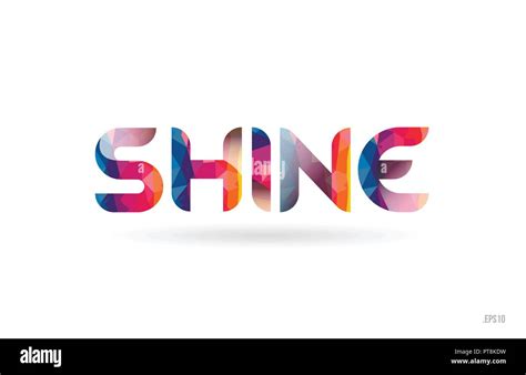 Shine Colored Rainbow Word Text Suitable For Card Brochure Or