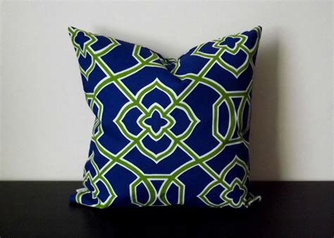 Decorative Throw Pillow Blue And Green Pillow Cover Sofa Etsy