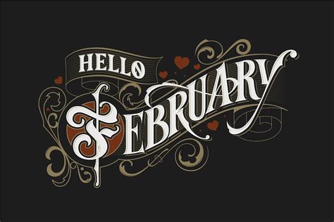 Free Vector Flat Hello February Lettering
