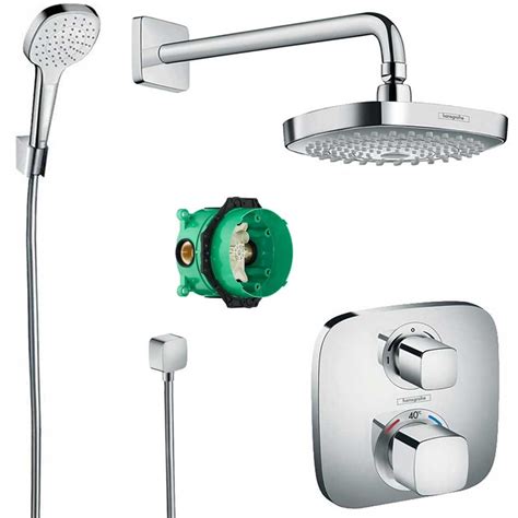 Hansgrohe Croma Select E Shower System Ecostat E Theromostatic Mixer Set