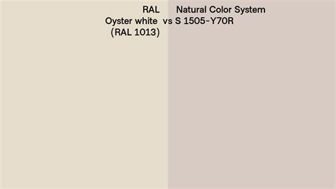 RAL Oyster White RAL 1013 Vs Natural Color System S 1505 Y70R Side By