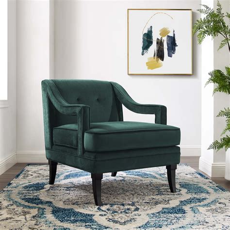 Modway Concur Button Tufted Upholstered Velvet Armchair Armchairs