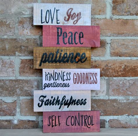 Love Joy Peace Patience Stacked Boards Shabby Rustic Sign