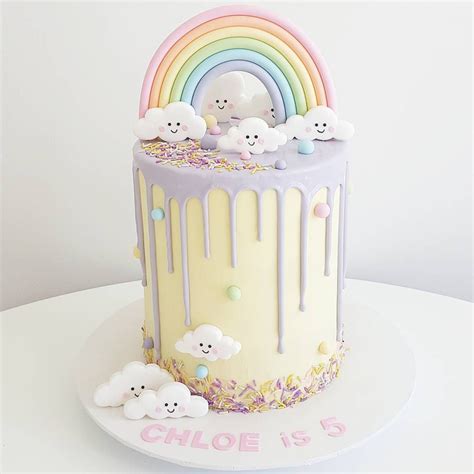 Pastel Birthday Rainbow Birthday Cake Baby Birthday Cakes Rainbow