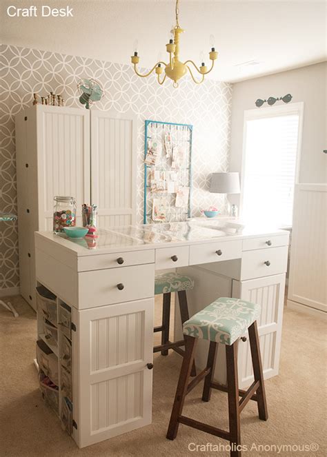 Creative dressers, farmhouse cabinets, bedroom benches, craft room table, desk, kitchen. Craftaholics Anonymous® | Craft Organization Week: Craft Desk