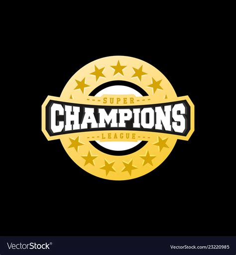 Champion Sports League Logo Emblem Badge Graphic Vector Image