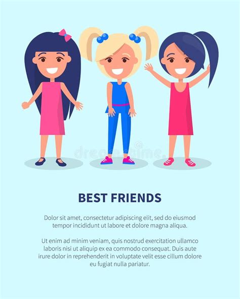 Three Best Friends Girls Stock Illustrations 99 Three Best Friends