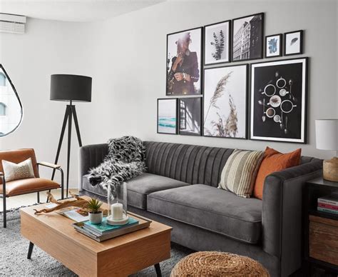 Modern Retro Living Room Devon Grace Interiors Grey And Brown