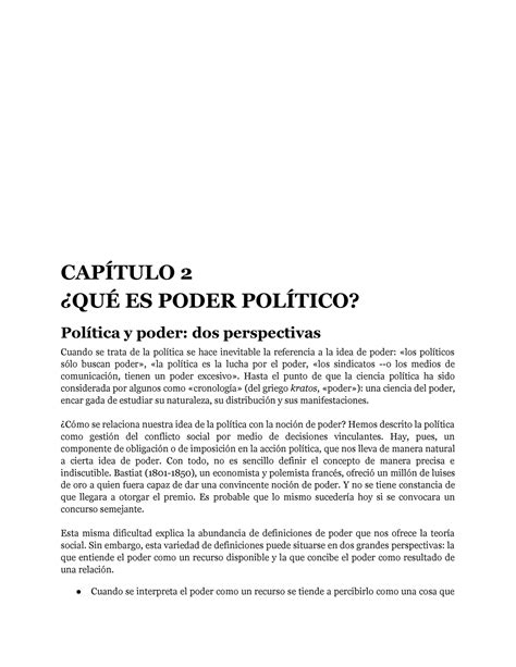 Cap02 Qué Es Poder Político CapÍtulo 2 ¿quÉ Es Poder PolÍtico