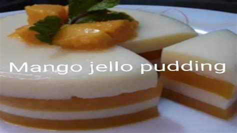 Mango Jello Pudding Mango Pudding Pudding Recipe Mango Coconut Layered Cake আমের জেলো পুডিং