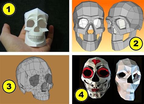 Halloween Special Skull Papercraft Video Tutorial With Templates By