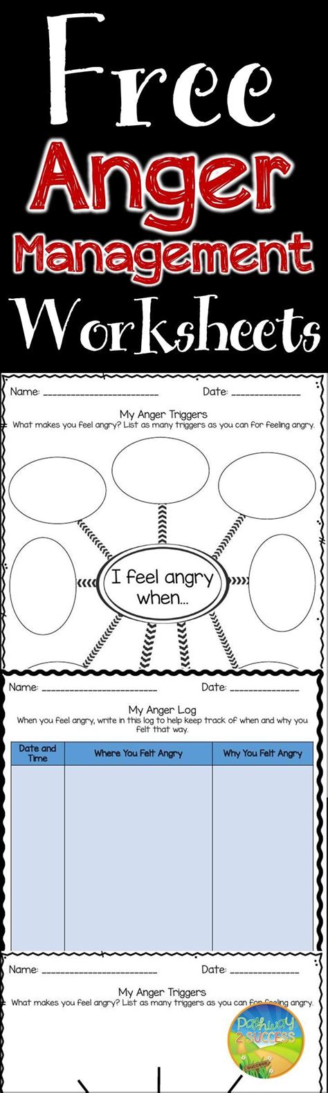 anger management printable worksheet