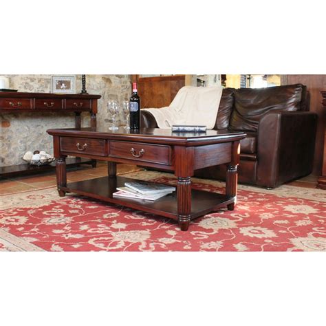 Made in england exclusively for scully & scully by master craftsmen. Mahogany Coffee Table With Drawers La Roque - Wooden ...